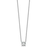 14k White Gold 4 carat Lab Grown Diamond VS+ F+ Cushion Complete 18 inch Four Prong Pendant Necklace